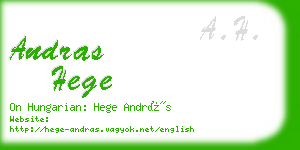 andras hege business card